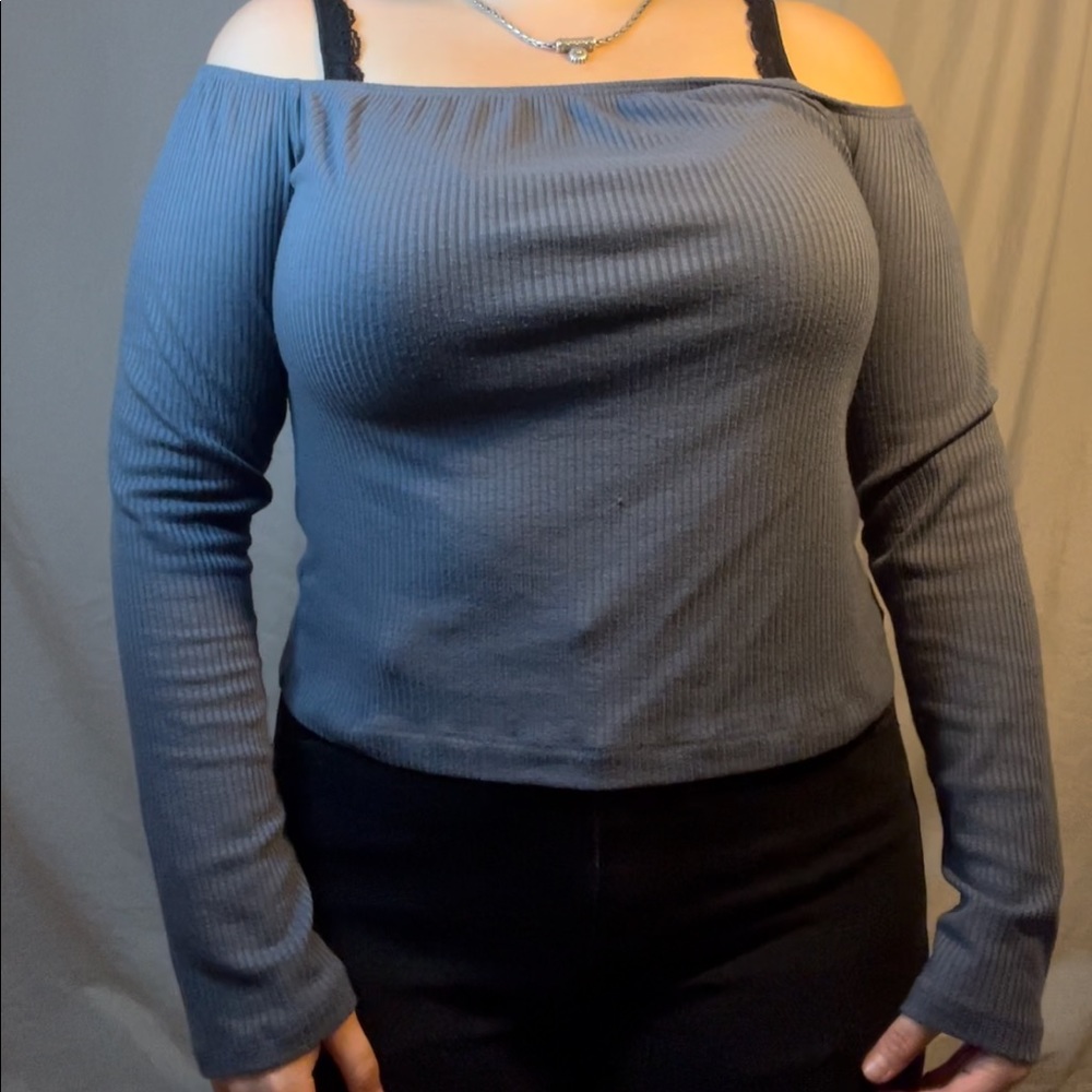 Off the shoulder long sleeve top